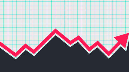 Growth diagram  Arrow. Financial chart. Vector illustrationのイラスト素材
