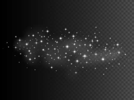 Glowing light effect with many glitter particles. Transparent light effect. Vector illustration EPS10のイラスト素材