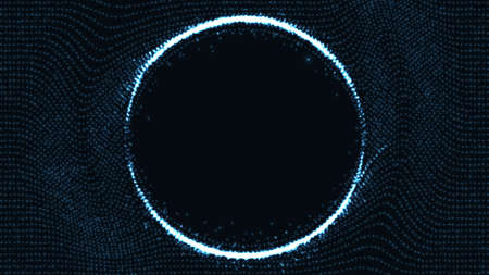 Halftone background. Abstract technology background with glowing circles.のイラスト素材