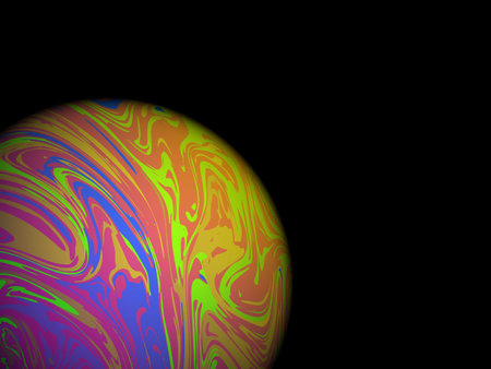 Colorful planet on black background. Vector space background