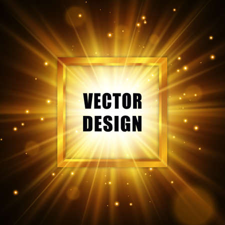 Gold star with sparkles. Abstract explosion. Vector glow light effect. EPS10のイラスト素材