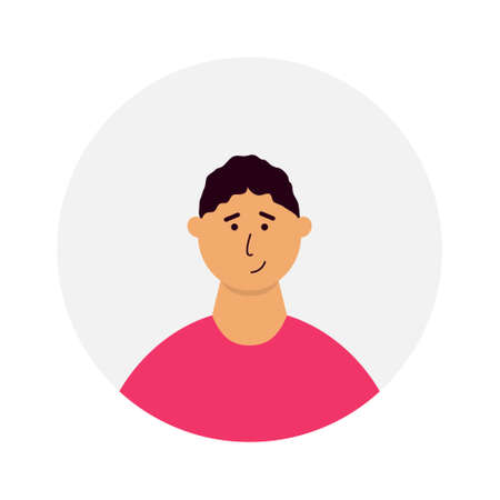 Avatar profile icon. Abstract male portrait.のイラスト素材