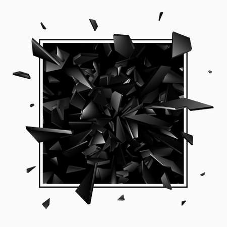 Shards of broken glass. Abstract explosion background. Vector backgroundのイラスト素材