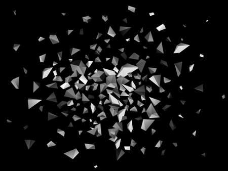 Shards on black background. Abstract explosion. Vector illustrationのイラスト素材