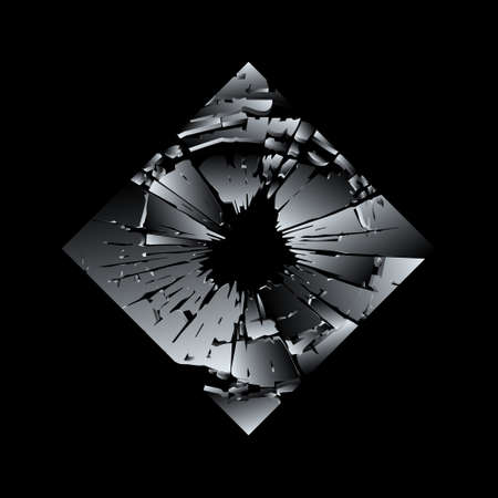Shards of broken glass. Abstract explosion background. Vector illustrationのイラスト素材