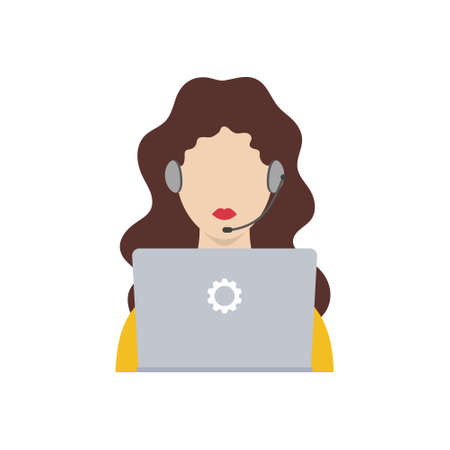 Customer service icon. Technical support flat icon Vector illustrationのイラスト素材
