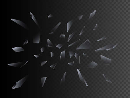 Shards of broken glass. Abstract explosion. Vector designのイラスト素材