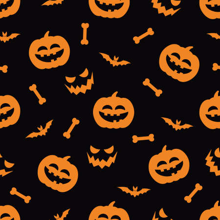 Halloween festive seamless pattern. Vector backgroundのイラスト素材
