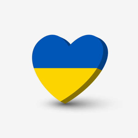 Ukraine flag icon. heart icon. Vector background EPS10のイラスト素材