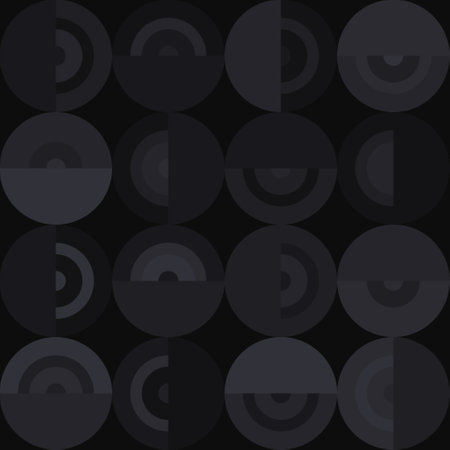 Seamless geometric pattern with circles. Dark vector background EPS10