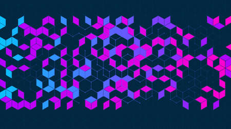 Geometric pattern with cubes and hexagons. technology background. Vector illustration EPS10