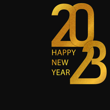2023 Happy New Year background. gold glitter numbers. Vector bannerのイラスト素材