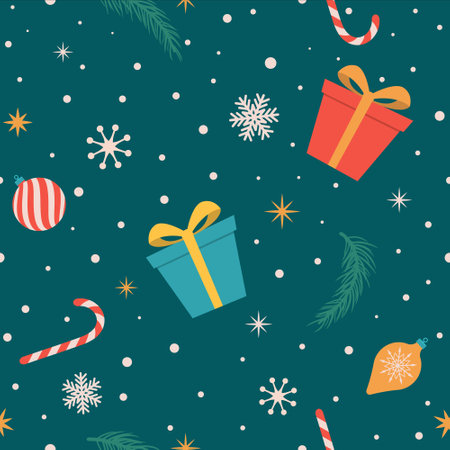 Christmas seamless pattern. new year design. Vector backgroundのイラスト素材