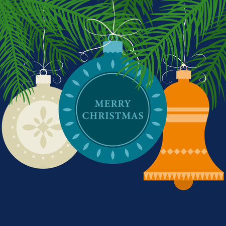 Christmas greeting card. Christmas decorations. Vector background EPS10のイラスト素材