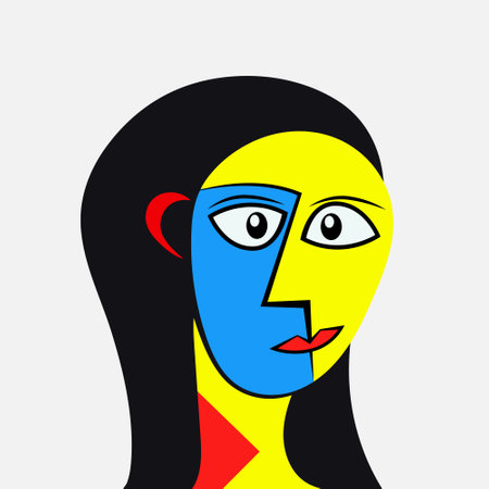 Woman portrait in modern abstract style. Vector illustration EPS10のイラスト素材