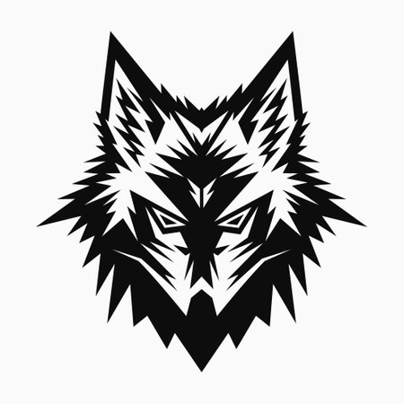 wolf head logo. Black and white emblem. Vector illustration EPS10のイラスト素材