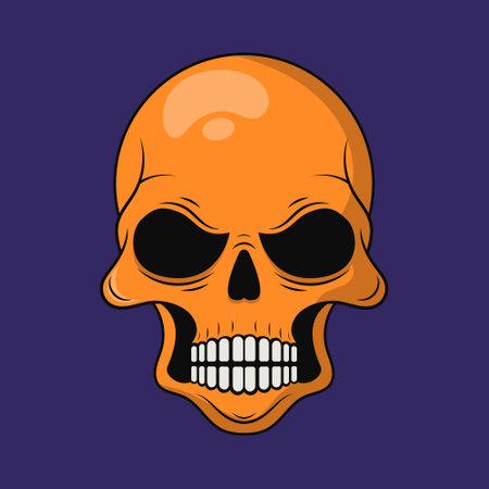 human skull mascot logo. cartoon emblem. Vector illustrationのイラスト素材