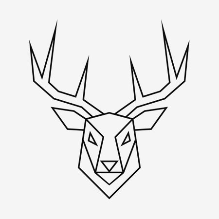 Deer head logo, icon. geometric design. Vector illustrationのイラスト素材