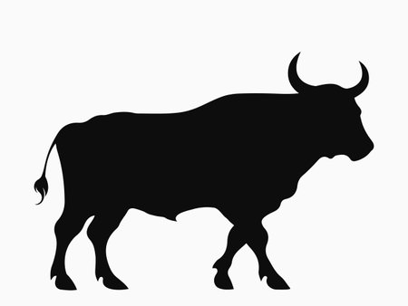 bull silhouette. Typography icon, logo. Vector illustrationのイラスト素材