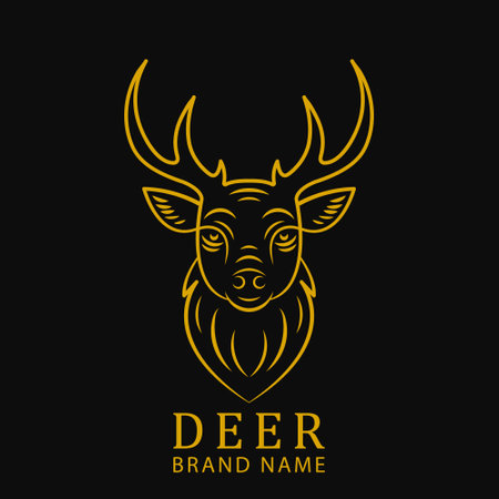 Deer head logo, icon. Vector illustrationのイラスト素材