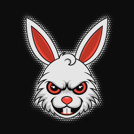 Crazy rabbit mascot design. Vector illustration EPS10のイラスト素材