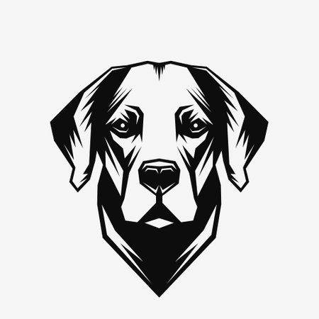 Dog head logo. Black and white emblem. Vector illustration EPS10のイラスト素材