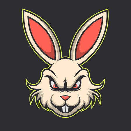 Crazy rabbit mascot design. Vector illustration EPS10のイラスト素材