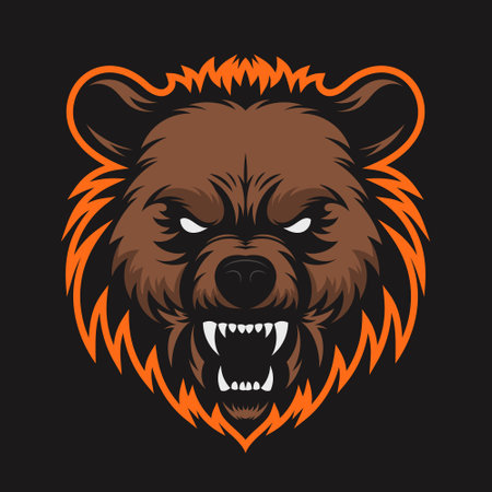 Angry bear logo. Vector mascot design EPS10のイラスト素材