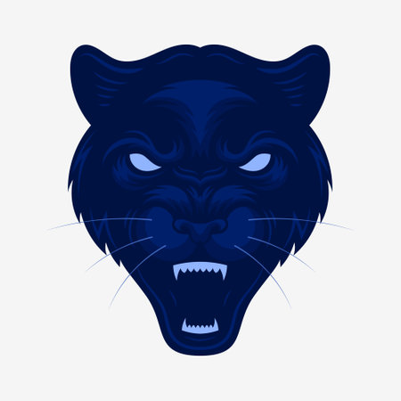 Angry panther head. Cartoon mascotのイラスト素材