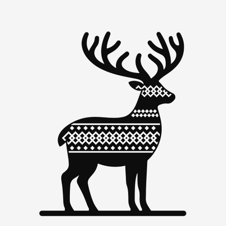 Deer silhouette. Deer vector icon with geometric pattern. EPS10のイラスト素材