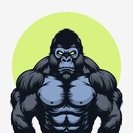Angry gorilla. Cartoon icon, logo. Vector illustration EPS10