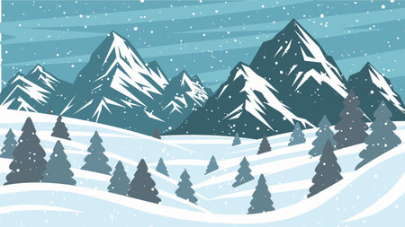 Winter landscape. Christmas and New Year background. Vector illustration EPS10のイラスト素材