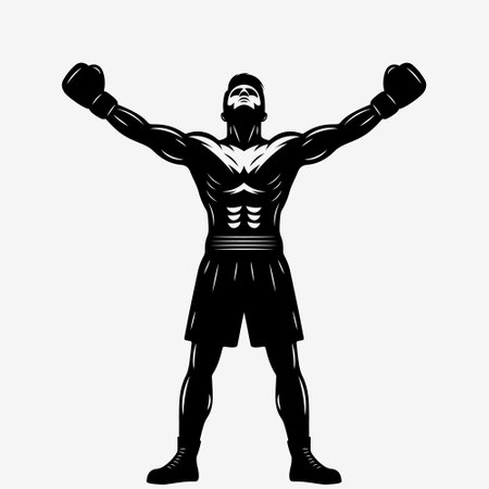 Boxer celebrating victory.のイラスト素材