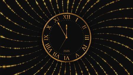 Gold watch. New Year and Christmas background.のイラスト素材