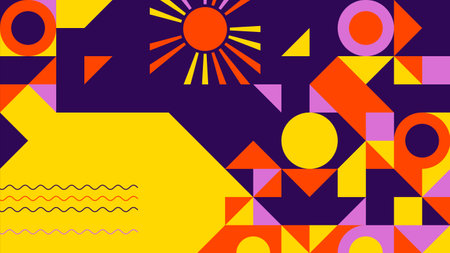 Summer background. Colorful geometric pattern. Vector banner EPS10