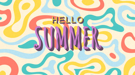 Summer Abstract Background. Fluid Shapes Pattern. Vector Design