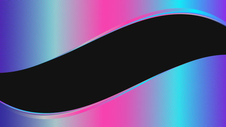 Stylish abstract background featuring smooth curved wave lines in vibrant neon pink, blue, and purple tonesのイラスト素材