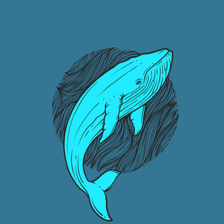 Whale hand draw vector illustrationのイラスト素材