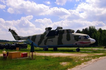 the biggest helicopter in he world MI-26 going to be a museum exhibitの写真素材