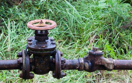 old leaked  rusty country water supply systemの写真素材