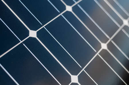 Close-up of solar panels. Environmental protection concept. Alternative energy source