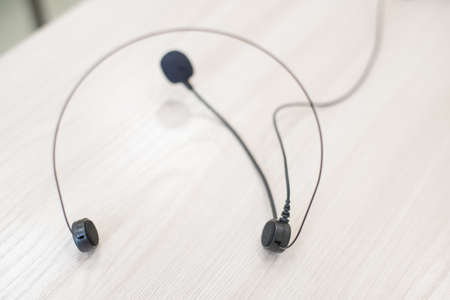 Headset for hearing impaired people on a white backgroundの写真素材