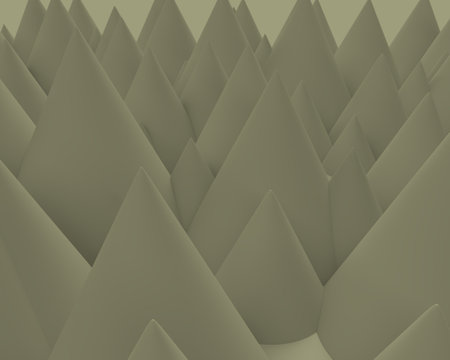 Three dimensional model. Pointed gray peaks.の写真素材