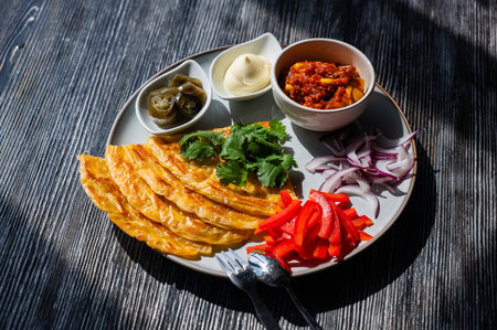 Top view of a plateの写真素材