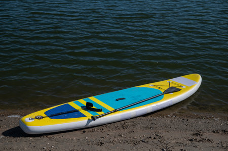SUP board on a sandy beach. Summer sportの写真素材