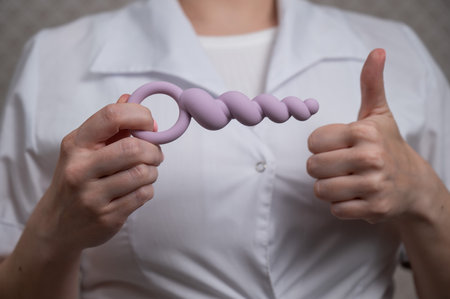 Woman in doctors coatの写真素材