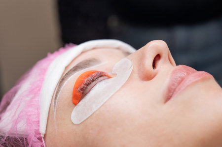 The process of professional lamination and tinting of eyelashes in the salon