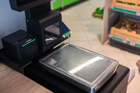 Self-service checkout in a store without people