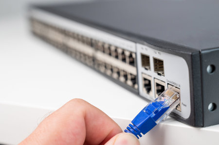 Connecting Ethernet Cable to Network Switch