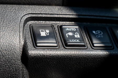 Buttons on the dashboard of an electric vehicle